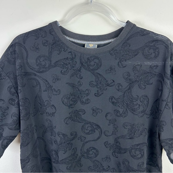 Baroque Gold by Drill Clothing Co. black mesh tee with Edwardian print size: M - Picture 2 of 8